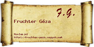 Fruchter Géza névjegykártya