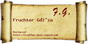 Fruchter Géza névjegykártya